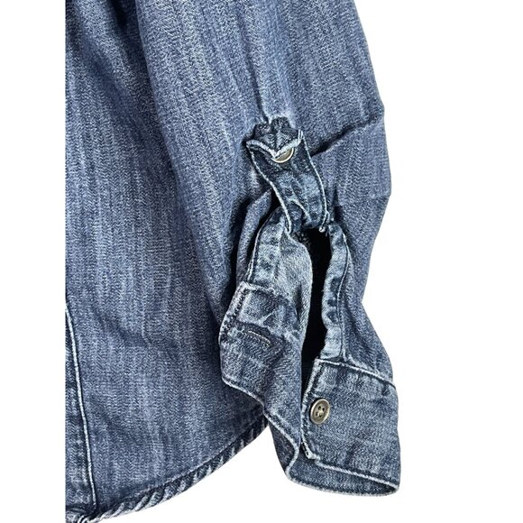 Crazy 8 Girls Blue Denim Shirt Size L 10/12 Button Down Long Sleeve Top - Picture 6 of 11